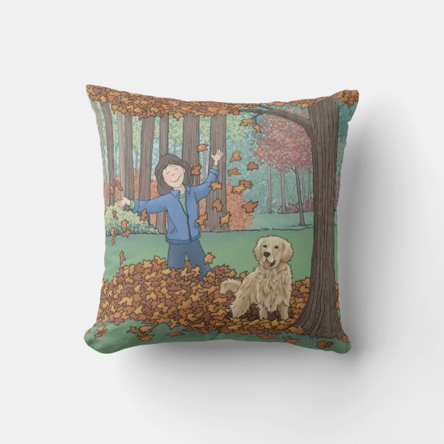 Autumn Leaves Throw Pillow (Front)