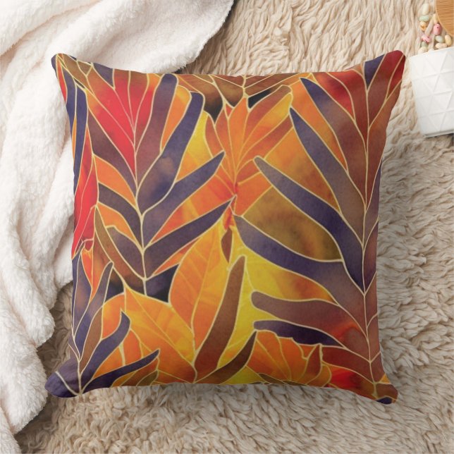 Autumn Leaves Throw Pillow (Blanket)