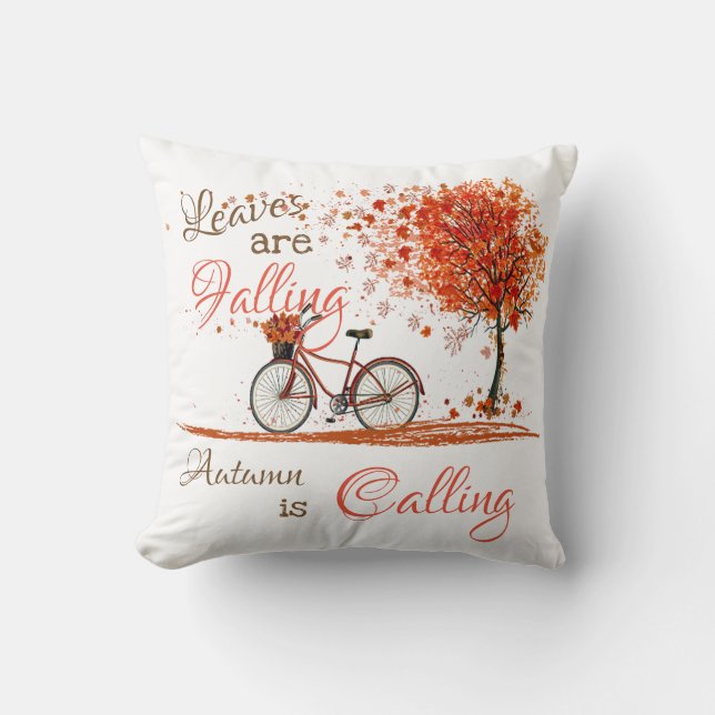 Autumn Leaves Throw Pillow Home Decor (Front)