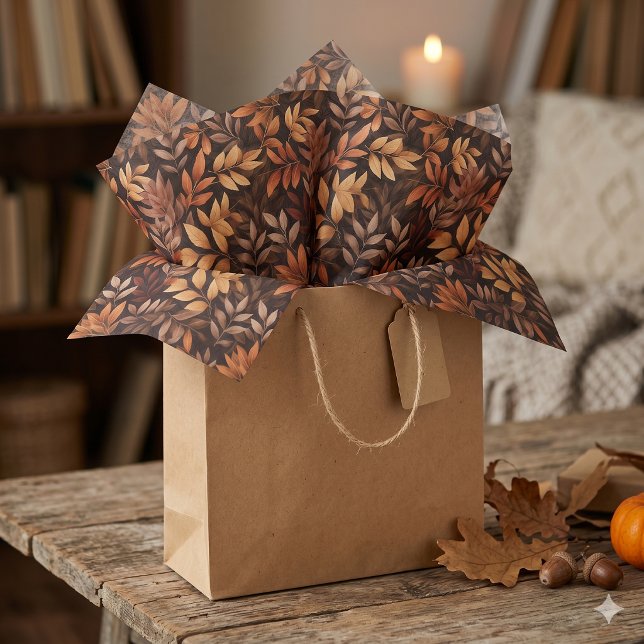 Autumn Leaves Tissue Paper Rich Brown Gold (Creator Uploaded)