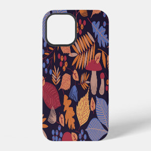 Autumn Leaves, Vintage Mushroom Illustration. iPhone 12 Case