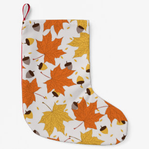 Autumn leaves, vintage seamless design. small christmas stocking