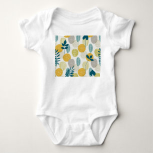Autumn leaves, vintage seamless pattern. baby bodysuit