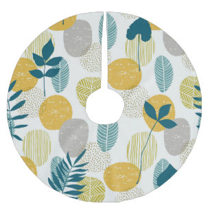 Autumn leaves, vintage seamless pattern. brushed polyester tree skirt
