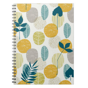 Autumn leaves, vintage seamless pattern. notebook
