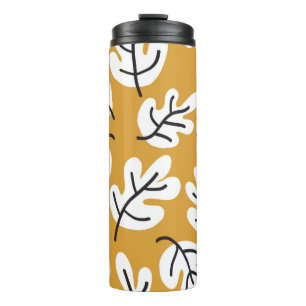 Autumn leaves vintage seamless pattern. Oak leaf s Thermal Tumbler