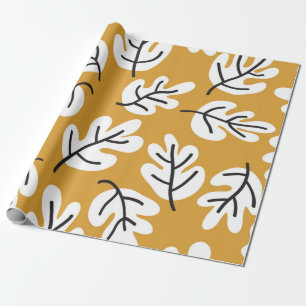 Autumn leaves vintage seamless pattern. Oak leaf s Wrapping Paper