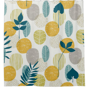 Autumn leaves, vintage seamless pattern. shower curtain