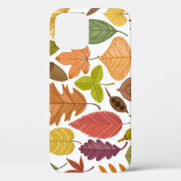 Autumn leaves: vintage white background.