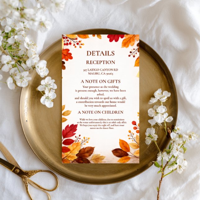 Autumn Leaves Warm Botanical Enclosure Card (Creator Uploaded)