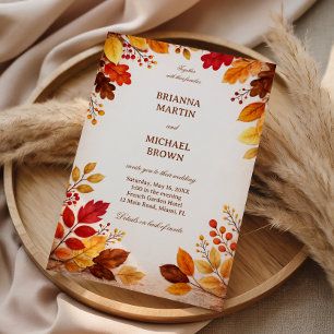 Autumn Leaves Warm Botanical Invitation