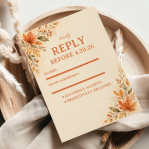 Autumn Leaves Warm RSVP Card