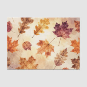 Autumn Leaves Watercolor Fall Pattern Tissue Paper