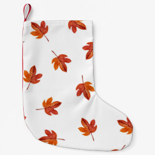 Autumn Leaves Watercolor Hand Drawn Small Christmas Stocking