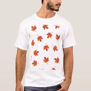 Autumn Leaves Watercolor Hand Drawn T-Shirt