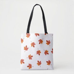 Autumn Leaves Watercolor Hand Drawn Tote Bag