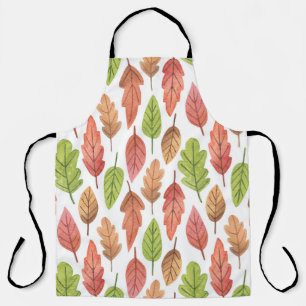 Autumn Leaves Watercolor: Nature Pattern. Apron