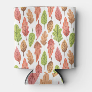 Autumn Leaves Watercolor: Nature Pattern. Can Cooler