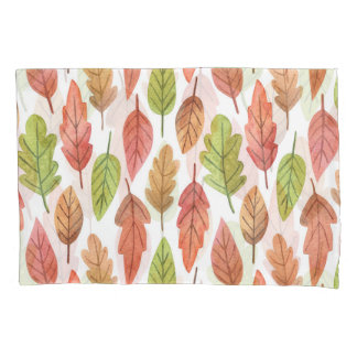 Autumn Leaves Watercolor: Nature Pattern. Pillowcase