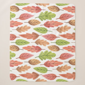 Autumn Leaves Watercolor: Nature Pattern. Sherpa Blanket