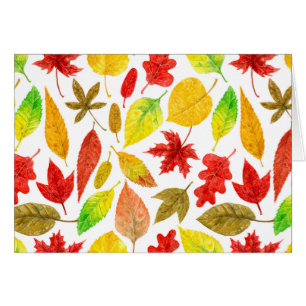 Autumn leaves watercolor white