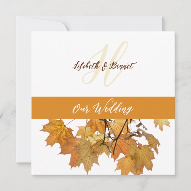 Autumn Leaves Wedding Invitation (Front)