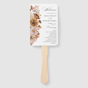 Autumn Leaves Wedding Program Hand Fan