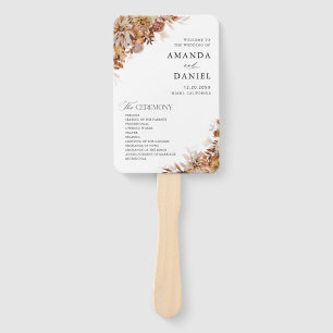 Autumn Leaves Wedding Program Hand Fan