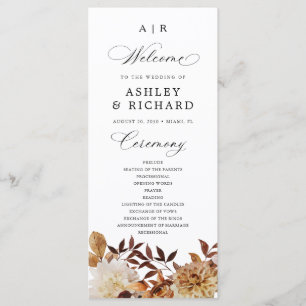 Autumn Leaves Wedding Program Programme