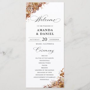 Autumn Leaves Wedding Program Programme