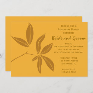 Autumn Leaves Wedding Rehearsal Dinner Invitation