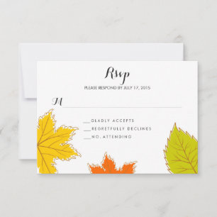 Autumn Leaves Wedding RSVP Card