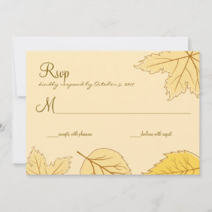 Autumn Leaves Wedding RSVP cards