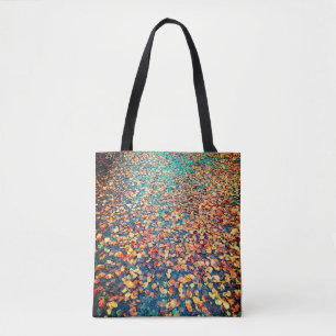Autumn Leaves Wet Forest Path Tote Bag