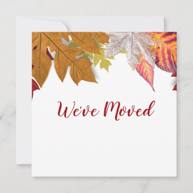 Autumn Leaves We've Moved Moving Announcement Card (Front)