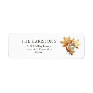 Autumn Leaves White Return Address