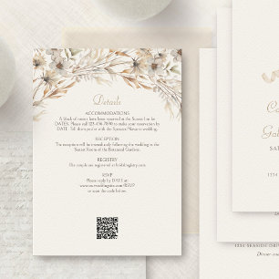 Autumn Leaves Wildflowers Wedding Details Enclosure Card