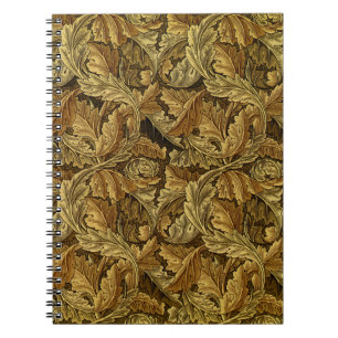 Autumn leaves William Morris pattern Spiral Notebook
