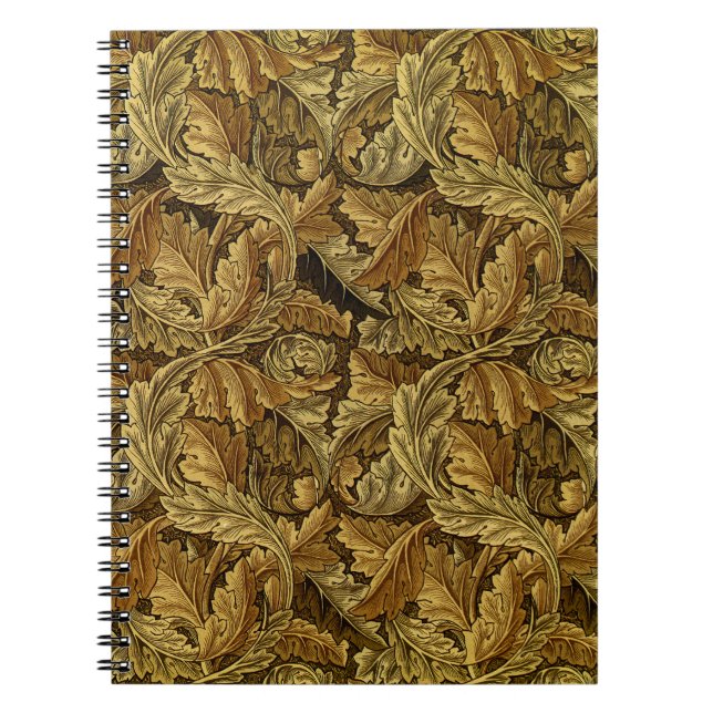 Autumn leaves William Morris pattern Spiral Notebook (Front)