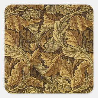 Autumn leaves William Morris pattern Square Sticker