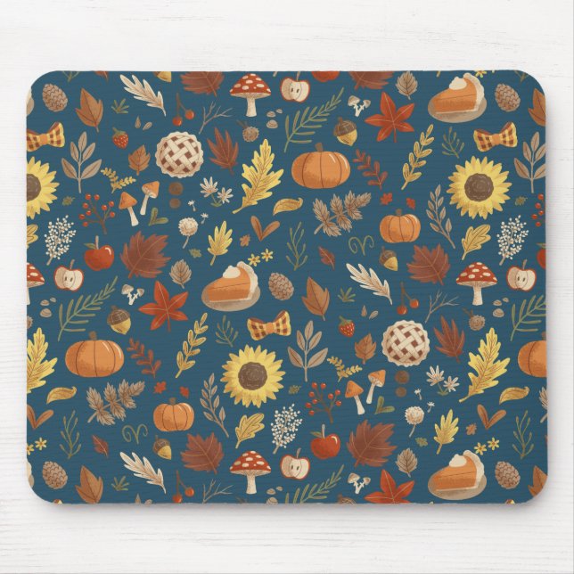 Autumn Leaves with a Dash of Thanksgiving Mouse Pad (Front)