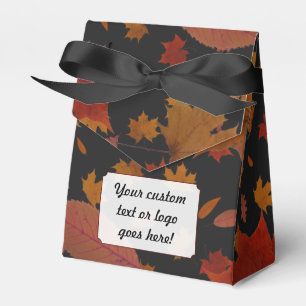 Autumn Leaves with Custom Black Colour and Text Favour Box