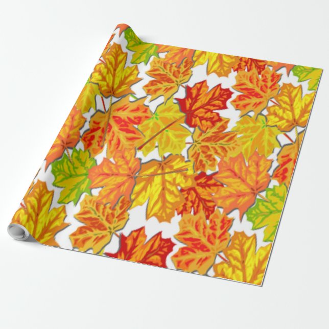 AUTUMN LEAVES WRAPPING PAPER (Unrolled)