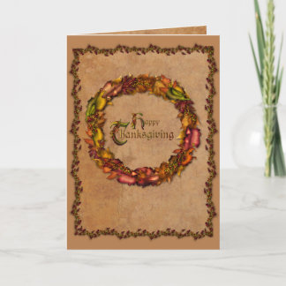 Autumn Leaves Wreath Holiday Card