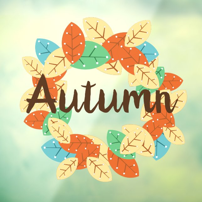 Autumn leaves wreath window cling (Sheet 3)