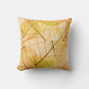 Autumn Leaves yellow and orange Background - trans Cushion