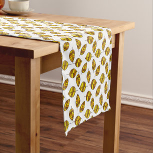 Autumn Leaves Yellow Leaf Pattern on any Colour Short Table Runner