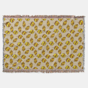 Autumn Leaves Yellow Leaf Pattern on any Colour Throw Blanket