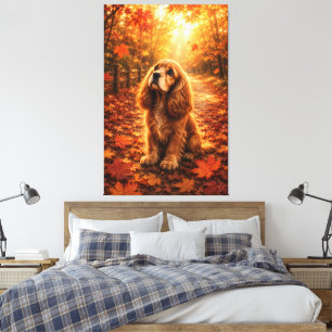 Autumn Light Cocker Spaniel Puppy – Cosy Fall Fore Canvas Print