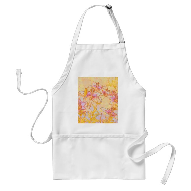 Autumn Lilies - Digital Watercolor Standard Apron (Front)